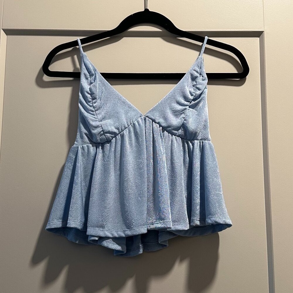 Copper Closet Blue Flowy Tank Top